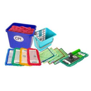 A group of plastic containers and papers