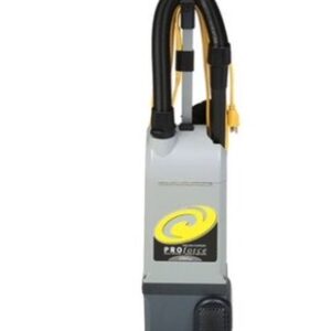 A yellow and black vacuum cleaner on the floor